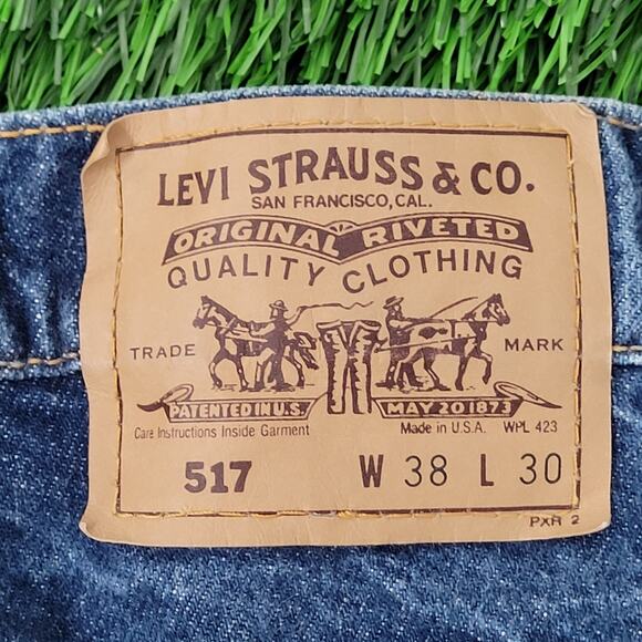 Vintage 90s LEVIS 517 Bootcut Jeans 36x30 Medium-Wash USA - Picture 6 of 16